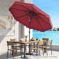 thumbnail image 4 of Gymax 10 FT Patio Umbrella w/Push Button Tilt & Crank 2-Tier Vented Top 8 Metal Ribs Wine, 4 of 10