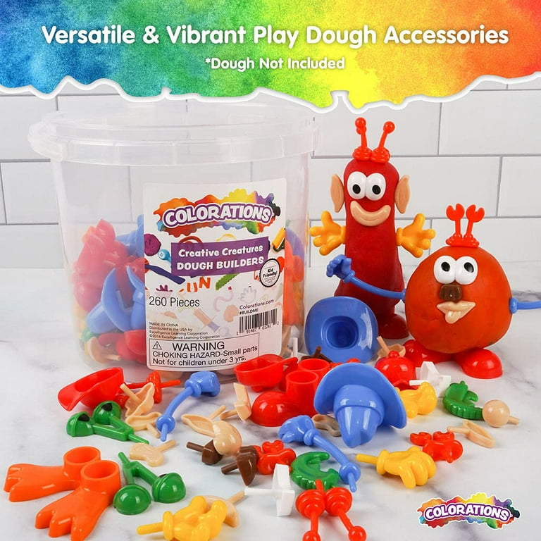 Colorations - BUILDME Creative Creatures Dough Builders (Includes 260  Pieces) - Playdough & Molding Clay Accessories for Kids 