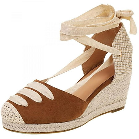 

Homedles Sandals Women- Casual Wedge Summer Open Toe Comfortable Gift for women Braided Sandals Brown