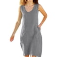 thumbnail image 2 of YueHuiYing Women's Linen Sleeveless Maxi Dress - Relaxed Fit with Side Pockets Flowy Summer Dress in Soft Solid Colors, 2 of 6