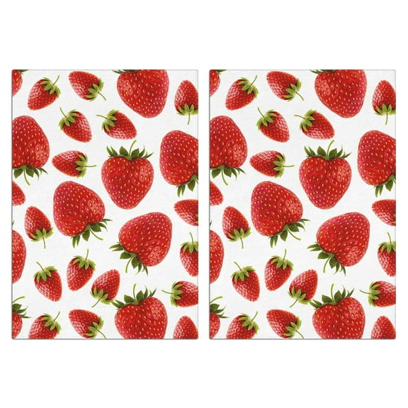 Strawberry Kitchen Towels Set Of 2, Absorbent and Soft Dish Towels for Farmhouse Decor, Country Kitchen.