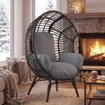 thumbnail image 6 of CHINNLUU Oversized Egg Chair with Thick Cushion Ergonomic Wicker Lounge Chair for Living Room, Balcony - 500lbs Capacity Indoor/Outdoor Rattan Patio Chair(Black), 6 of 13