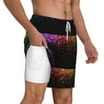 thumbnail image 3 of Gaeub Colorful Sparkling Mens Swim Trunks Stretch Beach Shorts Quick Dry for Men Swim Shorts Swimwear with Pockets- 3X-Large, 3 of 9