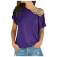 thumbnail image 1 of Birdeem Womens Spring and Summer Solid Breast-Feeding Pregnant Woman Casual Shoulder Cross Irregularity Blouse, 1 of 1