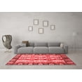 thumbnail image 3 of Ahgly Company Machine Washable Indoor Square Abstract Red Modern Area Rugs, 4' Square, 3 of 4