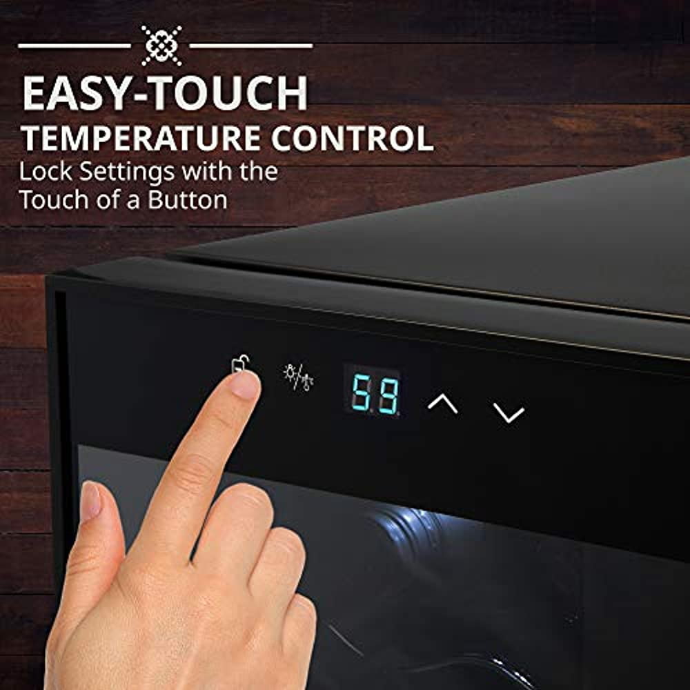 IVATION Compressor Wine Cooler Refrigerator with Lock, Black