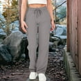 thumbnail image 2 of ZHYou Womens Cargo Jogger Pants Lightweight Elastic Drawstring Waist Comfy Loose Fit Casual Trousers with Pockets,Gray,Size M, 2 of 8