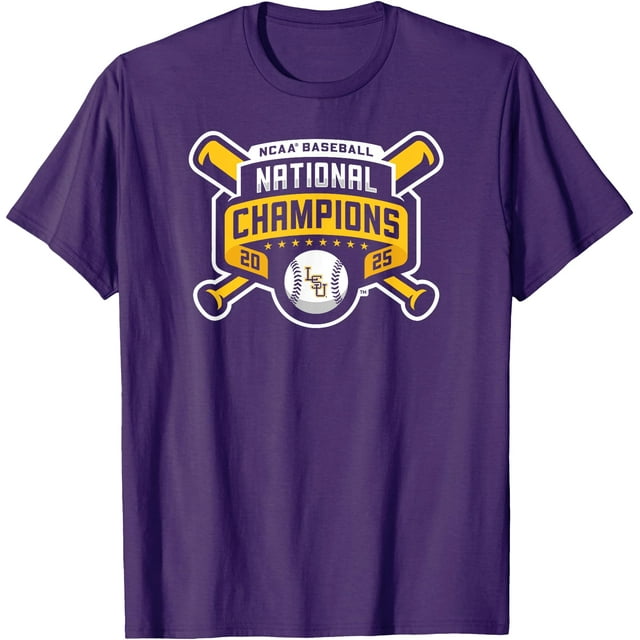 LSU Tigers Baseball National Champs 2025 Logo Officiel T-Shirt - comme sur L'Image - L
