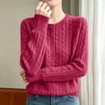 thumbnail image 5 of TGSLY Women's Button Down Sweaters Casual Soft Crew Neck Long Sleeve Cable Knit Cardigan Loose Dressy Solid Color Business Sweaters S, 5 of 6