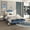 Blue, variant on LED Light Upholstered Bed Frame, Twin Size Princess Bed with Storage Drawers and Fabric Headboard, Features Wood Slats and No Box Spring Needed in Pink White