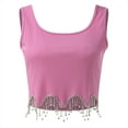 thumbnail image 4 of Sngxgn Womens Tank Top Camisoles with Cotton Design - Trimmed with Flower Lace on Neckline(Pink,XXL), 4 of 8
