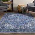 thumbnail image 2 of Addison Rugs Addison Kensington Vintage Persian Non-Skid Rug Blue 20" x 30" 2' x 3' Accent, Indoor Kids Room, Entryway, Kitchen, Bedroom Navy, Ivory, 2 of 5