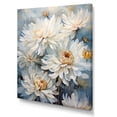 thumbnail image 2 of Designart "Ink-Blot Blooms: White And Blue Mums V" Chrysanthemums Wall Art Living Room, 2 of 7