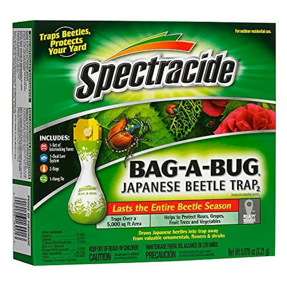 Spectracide Outdoor Bag-A-Bug Japanese Beetle Trap, Ready to Use, 2 Count