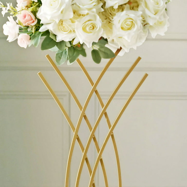 Gold 38 in Curvy Metal Flower Arch Display Stand Table Centerpiece