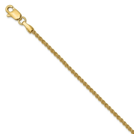 14k Yellow Gold 10in 1.50mm Wheat Anklet Chain