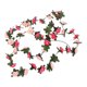thumbnail image 1 of Guirnalda decorativa colgante de ratán sintético artificial con hojas verdes y rosas artificiales, ideal para colocar sobre la repisa de la chimenea, como centro de mesa o para decorar el, 1 of 6