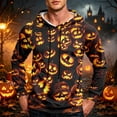 thumbnail image 2 of GrmtClth Mens Hoodie Halloween Cute Ghost Pumpkin Bat Witch All Over Print Fall Transition Tops Red 3XL, 2 of 8