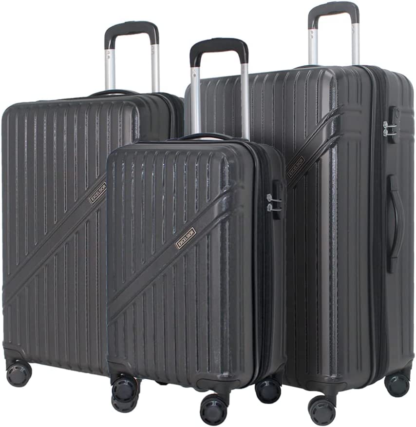 3Piece Expandable Hard Luggage Sets ,20"+24"+28" Large Capacity Travel