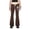 Coffee, variant on Flare Pants for Women High Waist Floral Print Stretchy Soft Bell Bottom Y2K Retro Streetwear Casual Daily Trendy Trouser Bottoms Black XXL