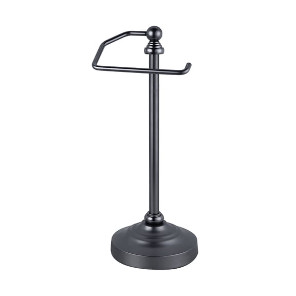 SunnyPoint Deluxe Fingertip Towel Holder Stand, Heavy Weighted and Free-Standing Steel Countertop Rack for Bathroom or Kitchen, Black Nickel