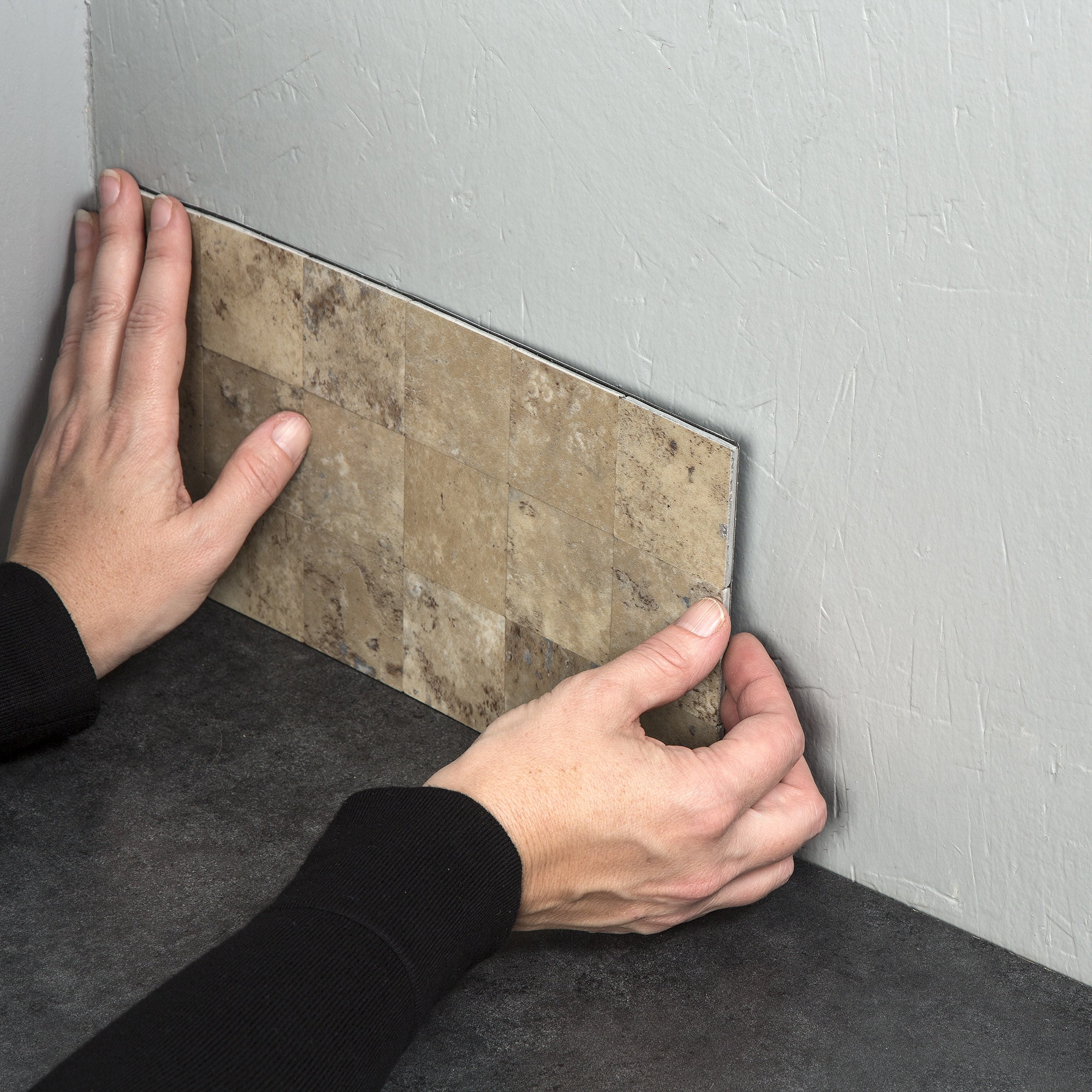 Aspect Collage 12in x 6in Peel and Stick Backsplash in Aged Travertine (2pc per pack/5-Pack)