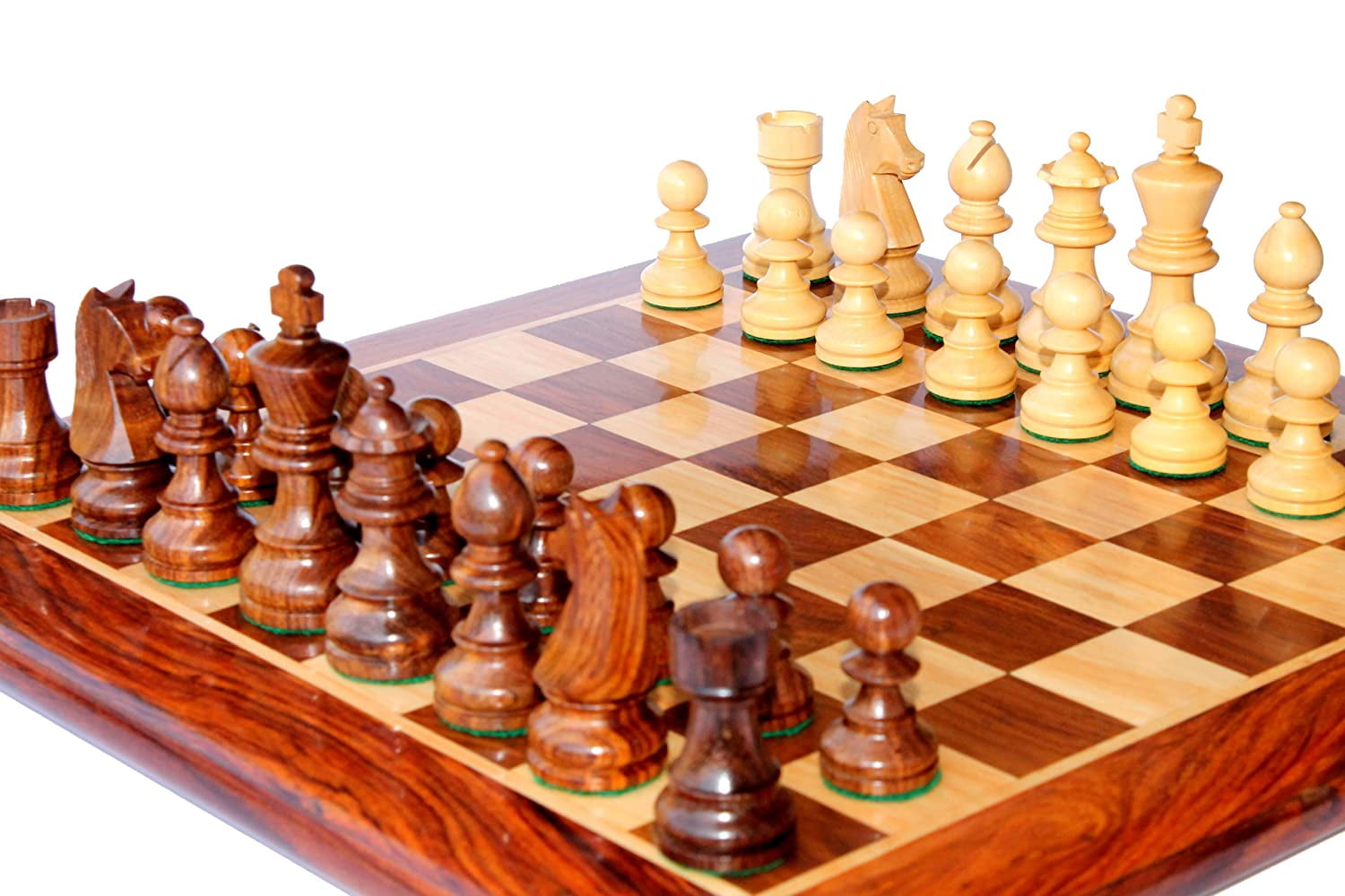 StonKraft - 15" x 15" Collectible Rosewood Wooden Chess Game Board Set + Wooden Crafted Pieces