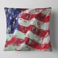 thumbnail image 2 of Designart USA Flag Abstract Art - Map & Flag Throw Pillow - 18x18, 2 of 5