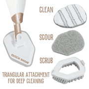 Quick Shine Ultimate Gold Spray Mop Kit | All-In-One 11 Pc Kit w/ Interchangeable Attachments | Floor Cleaner Included | No Batteries Needed | Pro Cleaning System for All Floor Types | 2-in-1 Mop
