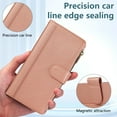 thumbnail image 3 of for iPhone 11 Pro Wallet case with Card Holder for Women Men,Phone case RFID Blocking PU Leather Flip Cover with Strap Zipper Credit Card Slots,Kickstand,With Wrist Strap,Rosegold, 3 of 9