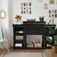 thumbnail image 2 of Costway 70'' Fireplace TV Stand Modern Media Entertainment Center Bookcase Black, 2 of 9