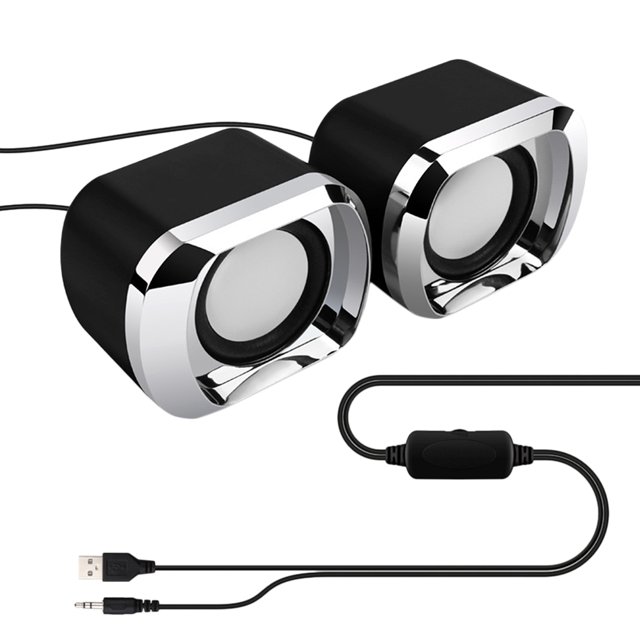 OUNONA Lot de 2 Haut-Parleur Compact pour Ordinateur Portable avec Contrôle du Volume Noir pour Amateurs de Musique Rentrée des Classes