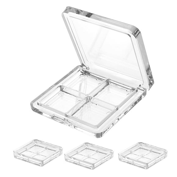 BRIGHTFUFU 4pcs Paleta de sombra de ojos transparente Case de maquillaje vacío Placa cosmética recargable para bricolaje de sombras de ojos vacías Caja de ojos recargable Paleta de sombras de ojos