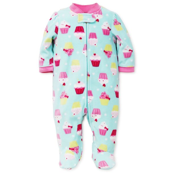 LTM Baby Cupcake Blanket Sleeper Footie Winter Pajamas Footed Pajamas Aqua 18M Infant Fleece