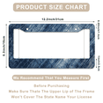 thumbnail image 3 of 1 Pcs Denim Fabric License Plate Frame, License Plate Cover for Car Decorative Parts, Aluminum License Plate Bracket Holder Rust-Proof Weather-Proof for US Standard Car, 3 of 9