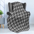 thumbnail image 4 of Abstract Soft Flannel Fleece Blanket, Diamond Pattern Monochrome Rhombus Shapes in Continuous Pattern Art, Cozy Plush for Indoor and Outdoor Use, 50" x 60", White and Charcoal Grey, by Ambesonne, 4 of 5