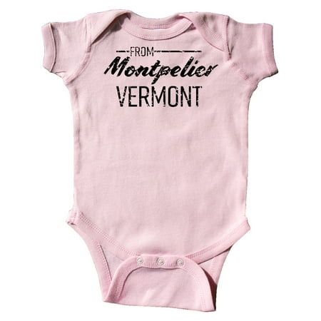 

Inktastic From Montpelier Vermont in Black Distressed Text Gift Baby Boy or Baby Girl Bodysuit