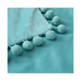 thumbnail image 3 of Pack of 2 Velvet Christmas Throw Pillow Covers Spring Pompom Decorative Pillowcases Solid Soft Cushion Covers with Poms Square -16"x16" Teal Green, 3 of 5