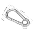 thumbnail image 2 of Gancho de cierre de carabiner, 3.16"/80.3mm Gancho de resorte de acero inoxidable 304 Clip de llavero 2 Pcs, 2 of 3