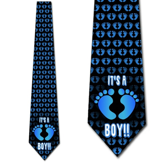 Footprints - It's a Boy! Necktie Mens Tie by Three Rooker