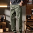 thumbnail image 2 of FRSASU Men's Casual Pants Regular Fit Retro Stretch Cotton Fashion Trousers Tapered Chino Western Gurkha Pants Army Green, 2 of 9