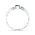thumbnail image 2 of ANGARA Natural Semi Bezel-Set Solitaire Round Amethyst Bypass Ring in 14K White Gold for Women (Size-5mm) | February Birthstone, Birthday, Anniversary, Jewelry Gift for Women | Natural Amethyst Ring, 2 of 8