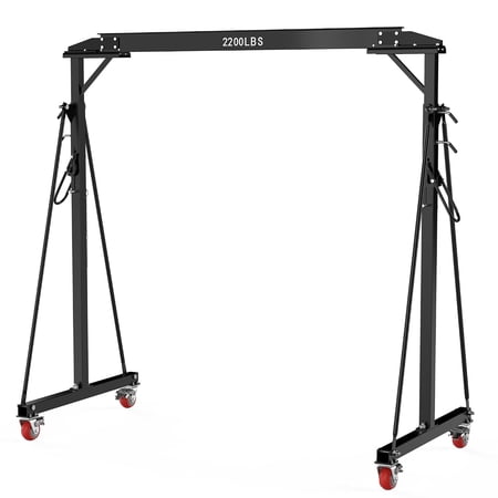 1 Ton Gantry Crane 2200 lbs Capacity Adjustable Height 97-141 in