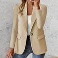 thumbnail image 2 of Baberdicy Blazer Jackets for Women, Women's Autumn and Winter Long Sleeved Button Solid Color Cardigan Small Suit Jacket Womens Blazer Beige, 2 of 5