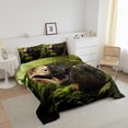 thumbnail image 5 of Erosebridal Dinosaur Bedding Comforters & Sets Jungle Animal Comforter Set Twin Size, 3D Reptile Animals Bedding Sets Tropical Rainforest Botanical Leaves Quilt,1 Comforter 1 Pillowcase, 5 of 5
