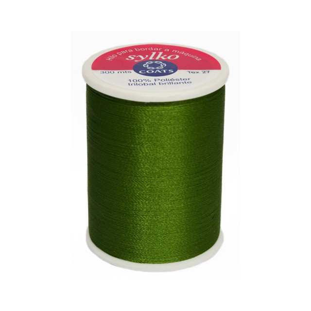 Caja 8 Pzas Hilo Verde Poliéster Trilobal Brillante Sylko Coats Sylko T6996-B5387