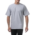 thumbnail image 6 of Pro Club Men's 3-Pack Heavyweight Cotton Short Sleeve Crew Neck T-Shirt, Heather Gray, Small, 6 of 6