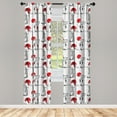 thumbnail image 3 of Ambesonne East Curtains, Modern Japanese, Pair of 28"x63", Black Red, 3 of 5