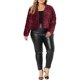 thumbnail image 2 of Chaqueta corta de mujer plus size Agnes Orinda, abierta al frente, de pelaje sintético esponjoso, abrigo de invierno 4X burdeos, 2 of 6