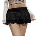 thumbnail image 2 of Teissuly Fashion Women Loose Casual High Waist Solid Perspective Lace Mini Skirt, 2 of 9